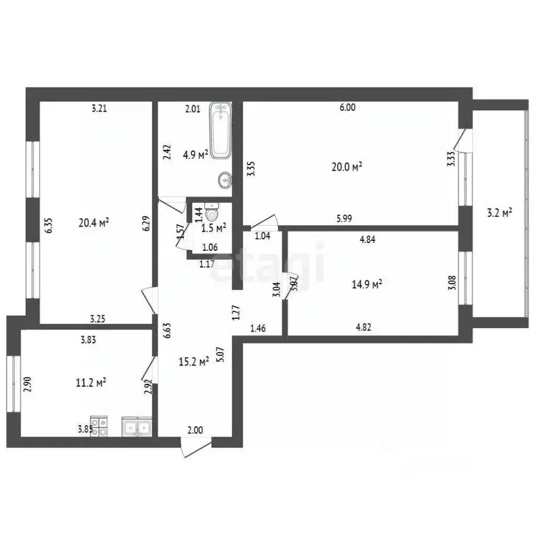 3-к кв. Мордовия, Саранск ул. Фурманова, 17А (94.0 м) - Фото 2