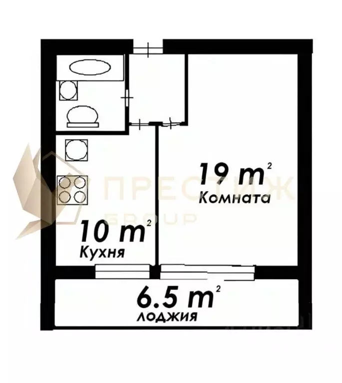 1-к кв. Москва ул. Бориса Галушкина, 3К1 (34.4 м) - Фото 1