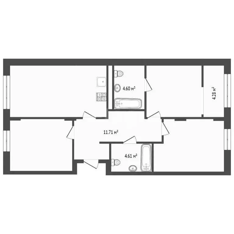 3-комнатная квартира: Тюмень, улица Братьев Бондаревых, 1 (78.89 м) - Фото 1