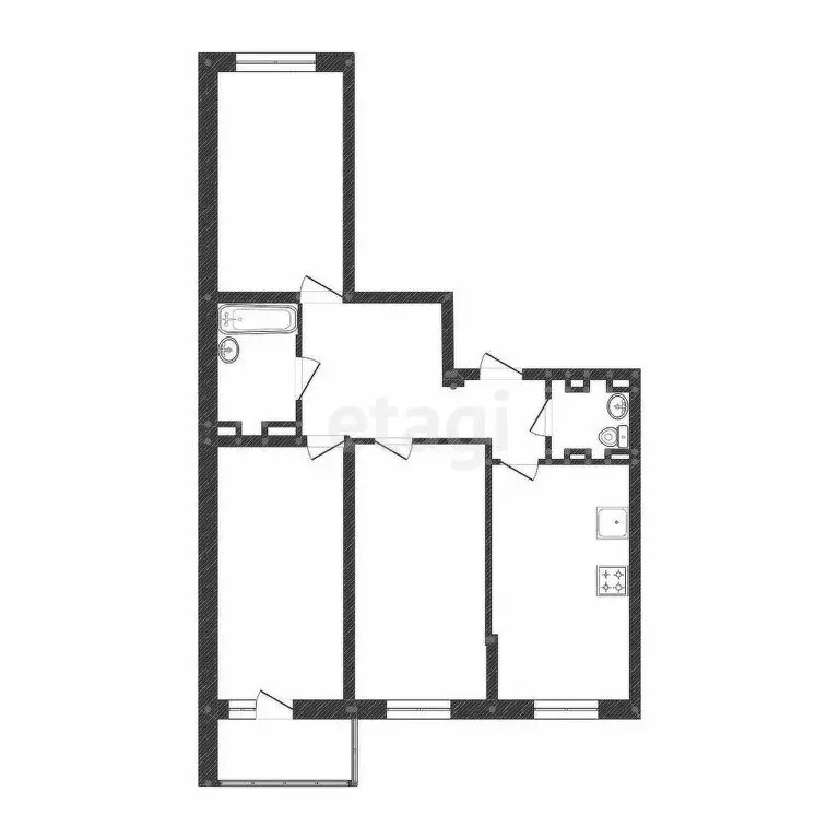 3-комнатная квартира: Тюмень, улица Бакинских Комиссаров, 1 (83.4 м) - Фото 1