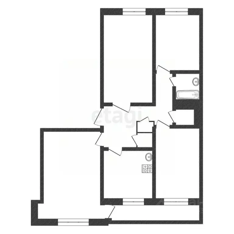 4-к кв. Иркутская область, Ангарск 18-й мкр, 4 (80.4 м) - Фото 1
