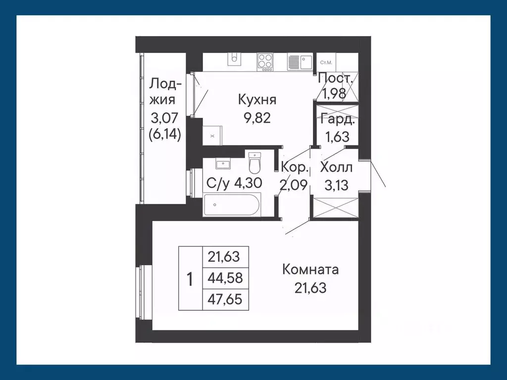 1-к кв. Ростовская область, Ростов-на-Дону Ривьера жилой квартал,  ... - Фото 1