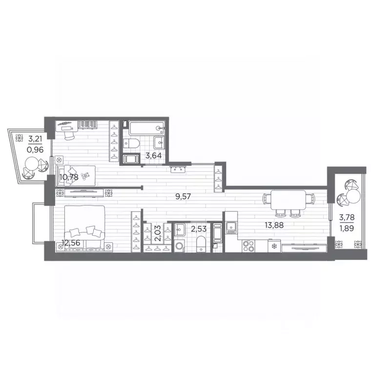 2-к кв. Санкт-Петербург Полюстровский просп., 87 (57.84 м) - Фото 1