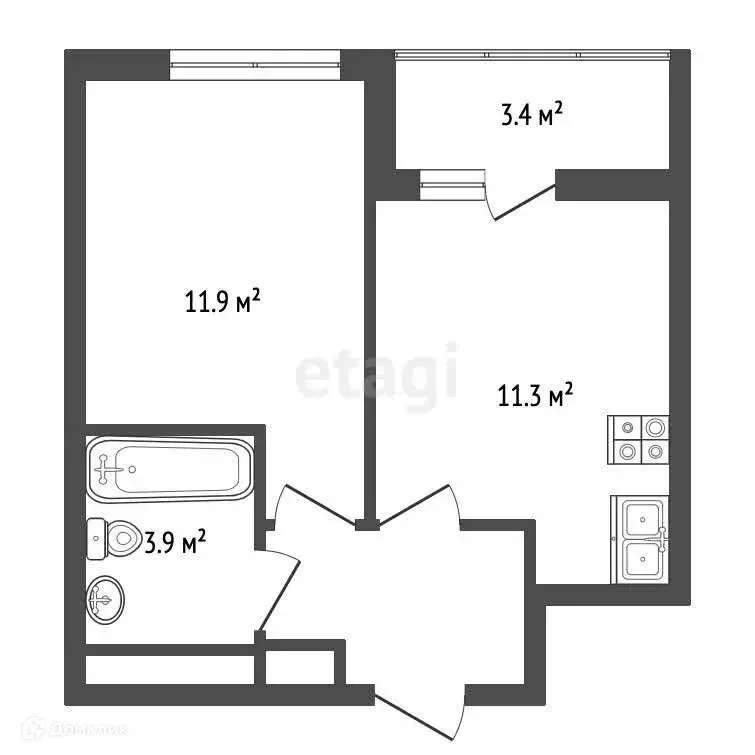 Продаётся 1-к квартира, 34.54 м - Фото 0