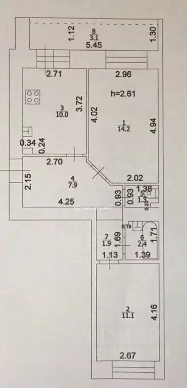 2-к кв. Татарстан, Казань ул. Родины, 33Бк1 (52.0 м) - Фото 2