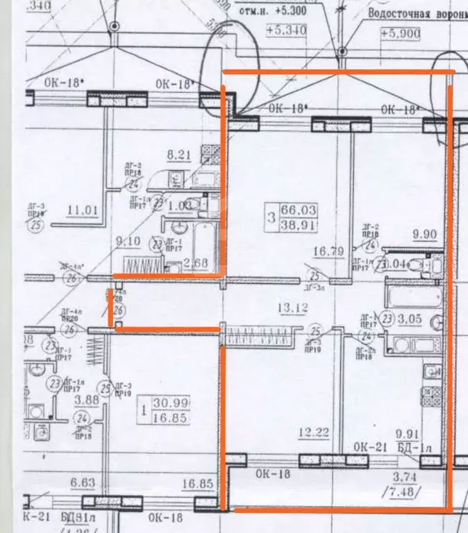3-к кв. Санкт-Петербург просп. Маршала Блюхера, 9к2 (73.51 м) - Фото 2