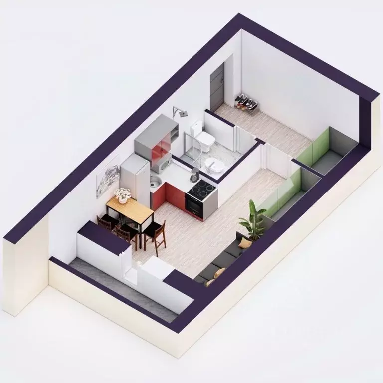 Студия Башкортостан, Уфа Кавказская ул., 24 (25.46 м) - Фото 2