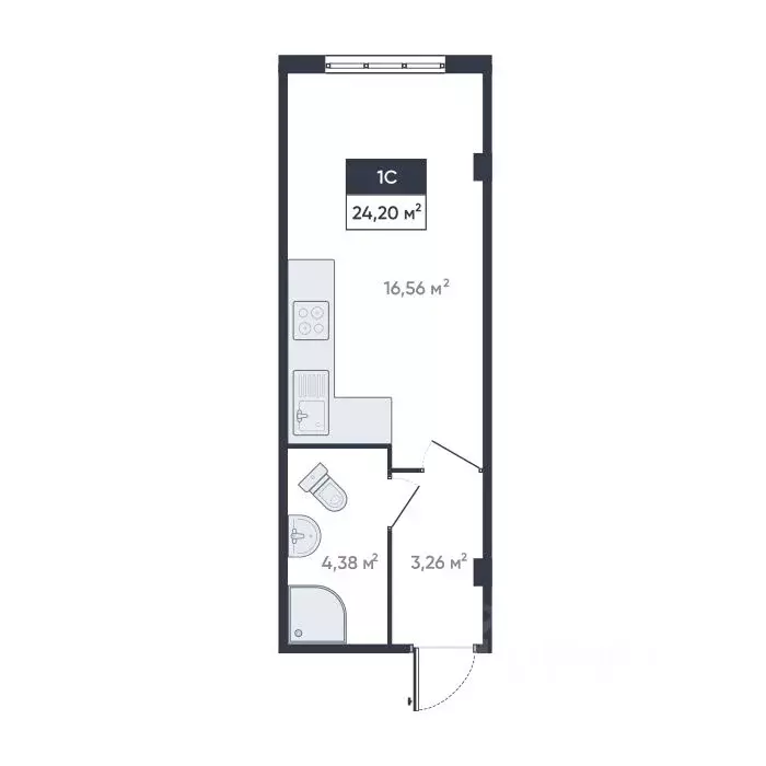 Студия Ленинградская область, Мурино Всеволожский район, ул. Шоссе в ... - Фото 1