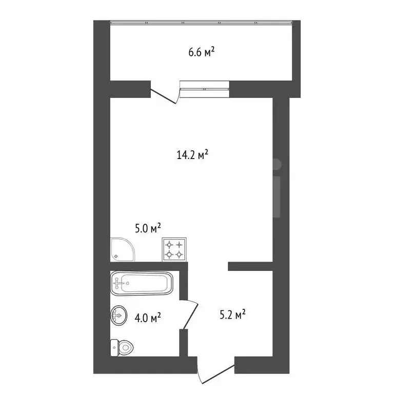 Квартира-студия: Благовещенск, улица Островского, 116 (31.7 м) - Фото 1