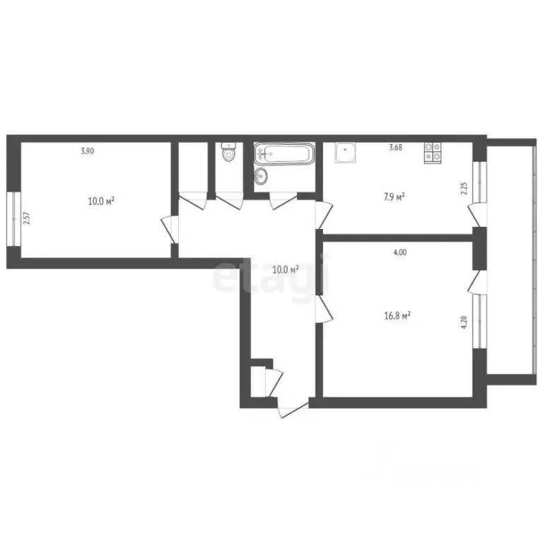 2-к кв. Смоленская область, Смоленск Социалистическая ул., 4 (51.0 м) - Фото 1