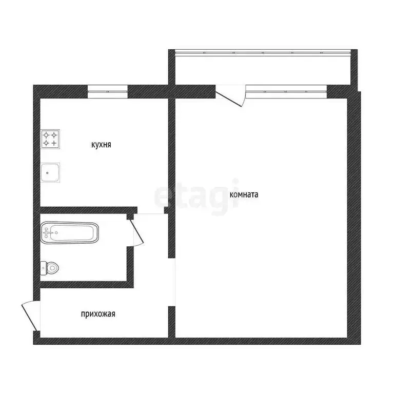 1-комнатная квартира: Златоуст, улица Степана Разина, 6 (29.8 м) - Фото 1