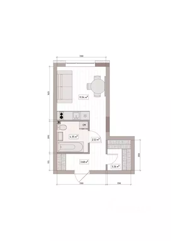 Студия Кемеровская область, Кемерово Уютный Квартал жилой комплекс ... - Фото 1