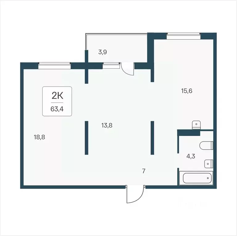 2-к кв. Новосибирская область, Новосибирск Кедровая ул., 80/3 (63.4 м) - Фото 0