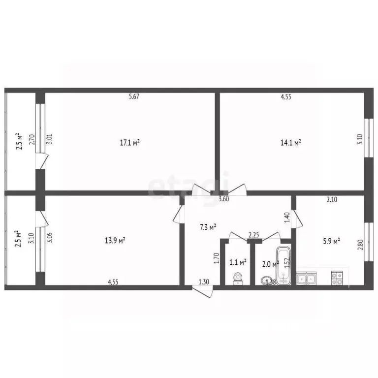 3-к кв. Мордовия, Ковылкино ул. Щорса, 1 (64.2 м) - Фото 2