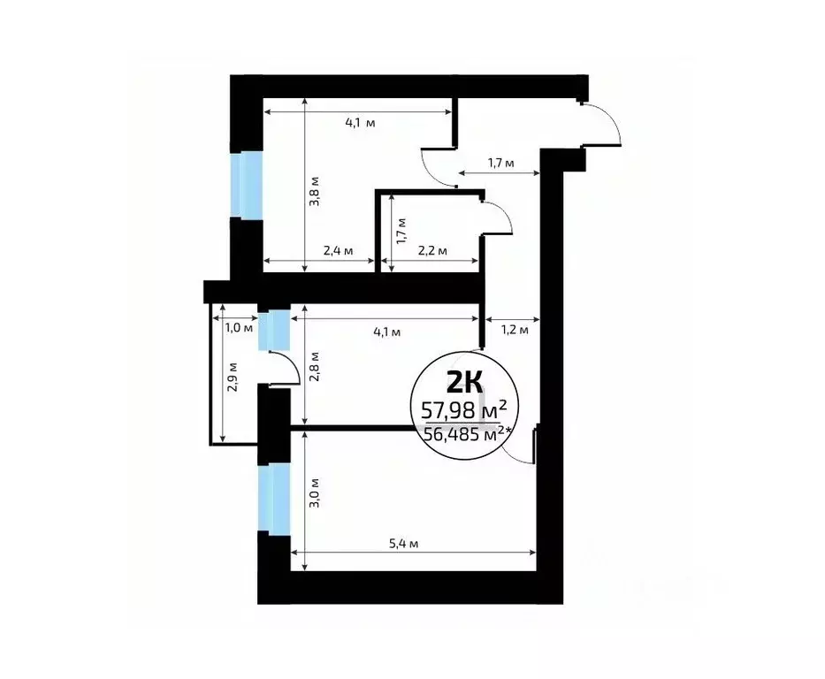 2-к кв. Самарская область, Самара пос. Мехзавод, Новая Самара мкр,  ... - Фото 2