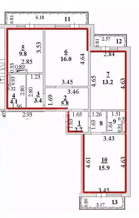 3-к кв. Липецкая область, Липецк ул. Сергея Казьмина, 5 (75.2 м) - Фото 2