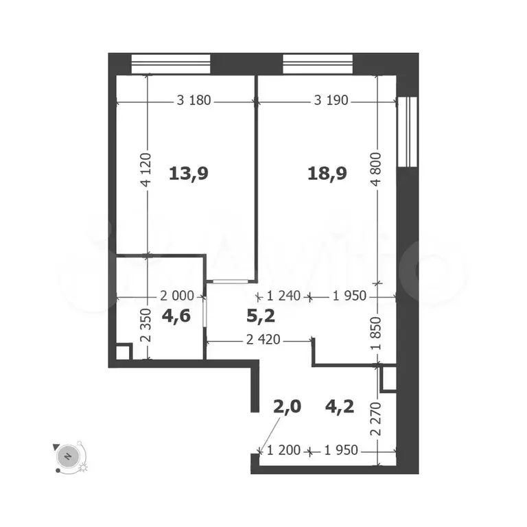 1-к. квартира, 48,8 м, 15/19 эт. - Фото 1