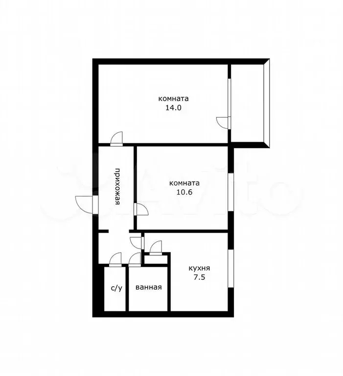 2-к. квартира, 45 м, 2/9 эт. - Фото 0