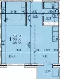 1-к кв. Иркутская область, Иркутск Радужный мкр, 103 (39.0 м) - Фото 2