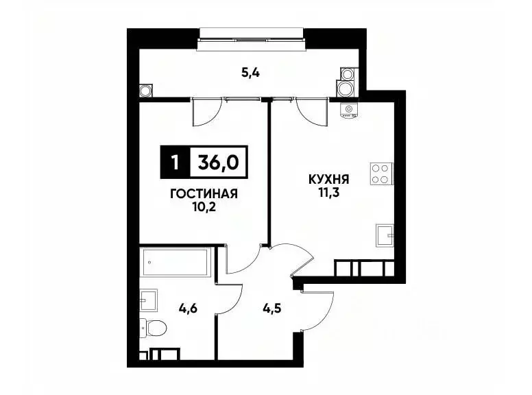 1-к кв. Ставропольский край, Ставрополь ул. Андрея Голуба, 14 (36.0 м) - Фото 0