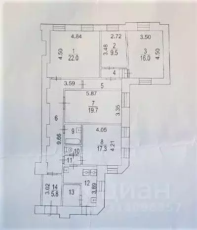 5-к кв. Москва ул. Остоженка, 3/14 (135.0 м) - Фото 1
