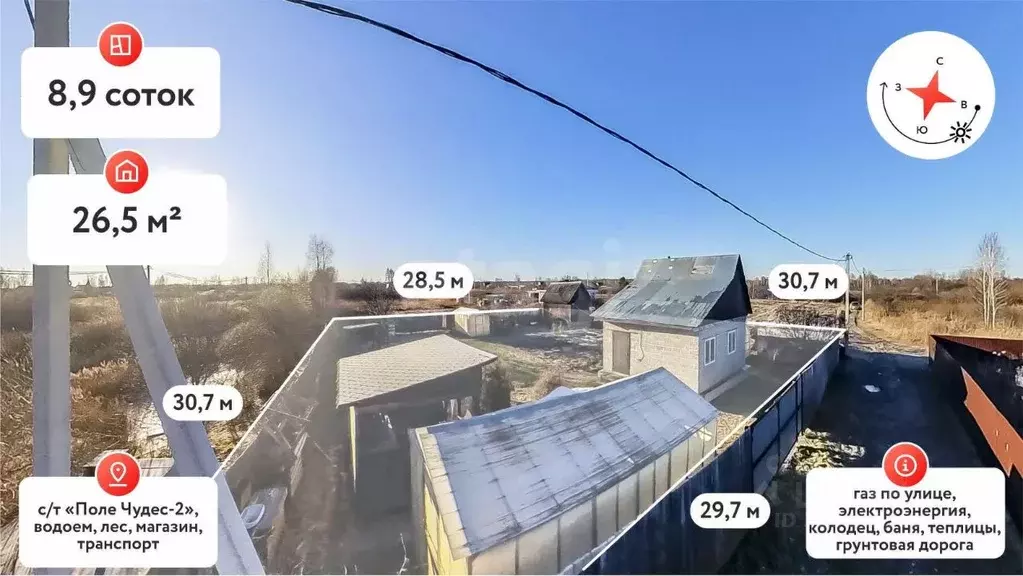 Дом в Тюменская область, Тюмень Поле Чудес-2 садовое товарищество, ул. ... - Фото 1