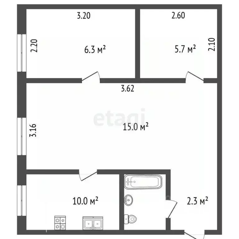 1-к кв. Омская область, Омск Московка мкр, ул. 1-я Ленинградская, 25 ... - Фото 1
