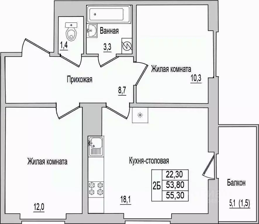2-к кв. Псковская область, Псковский район, Завеличенская волость, д. ... - Фото 1