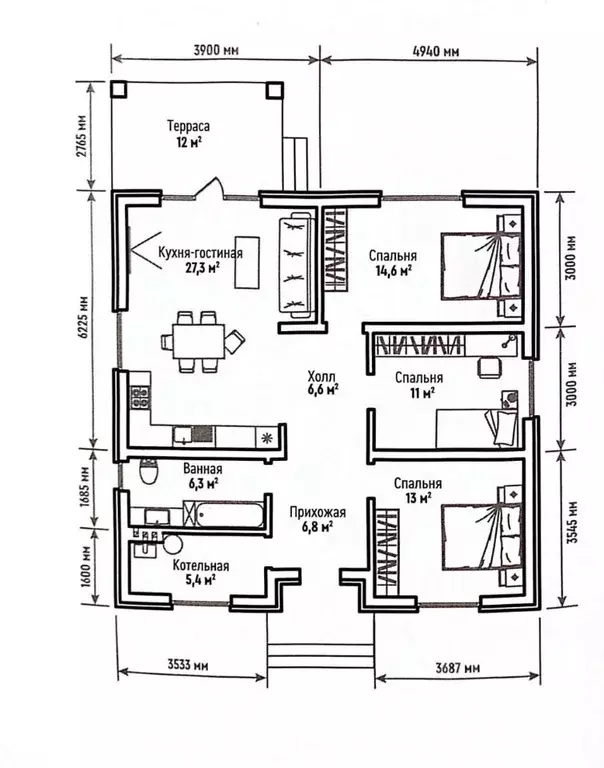 Дом в Адыгея, Тахтамукайский район, Козет аул Шоссейная ул., 2/2 (103 ... - Фото 2