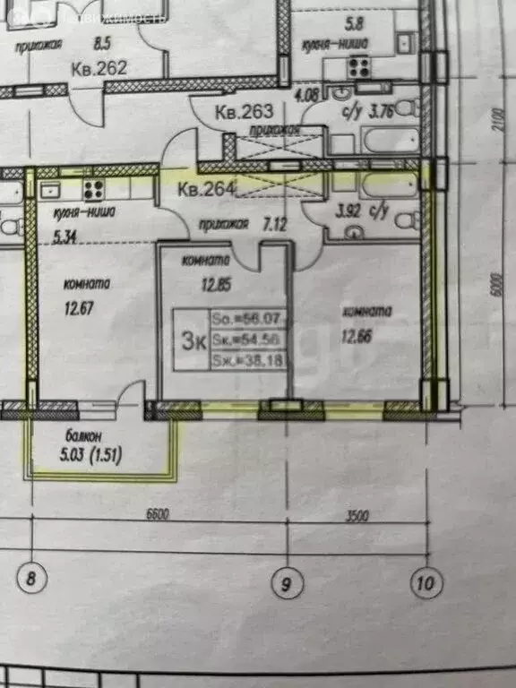 3-комнатная квартира: Барнаул, улица Сергея Ускова, 42 (54.5 м) - Фото 1