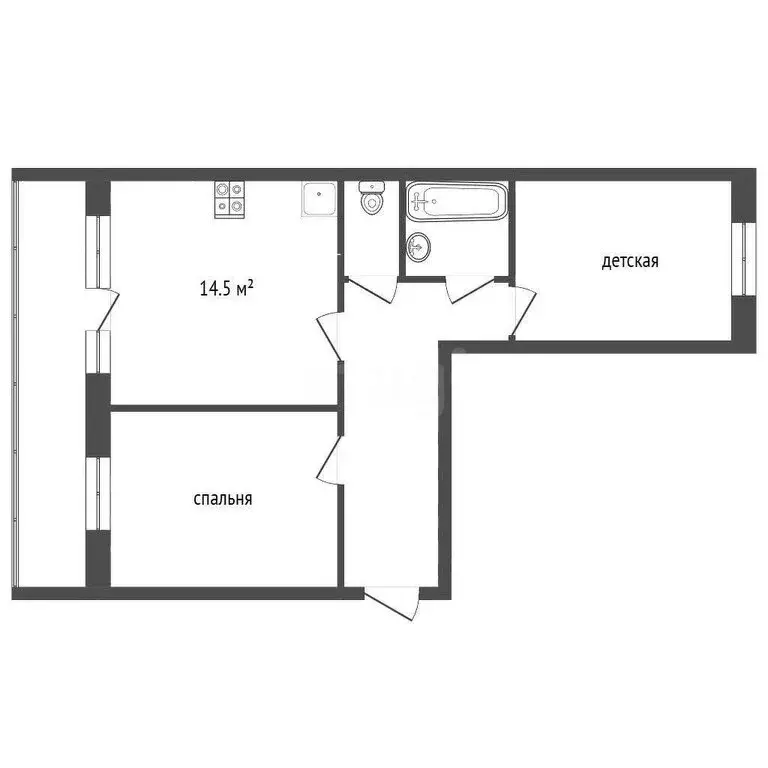 2-комнатная квартира: посёлок Восход, Комсомольская улица, 6 (40.9 м) - Фото 1
