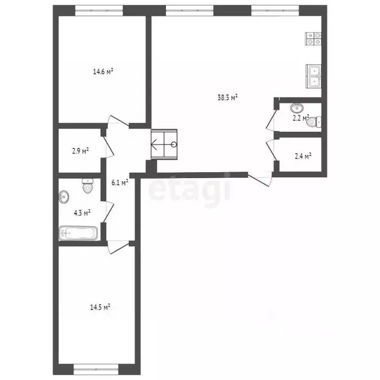 2-к кв. Тюменская область, Тюмень Новгородская ул., 22 (86.6 м) - Фото 2