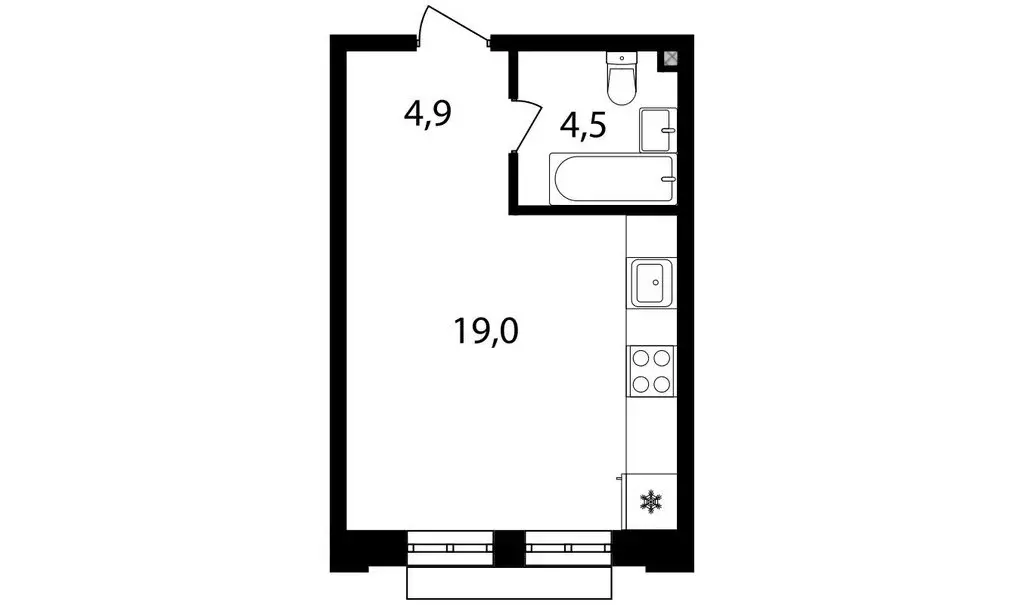 Квартира-студия: Москва, Михалковская улица, 48к1 (28.4 м) - Фото 0