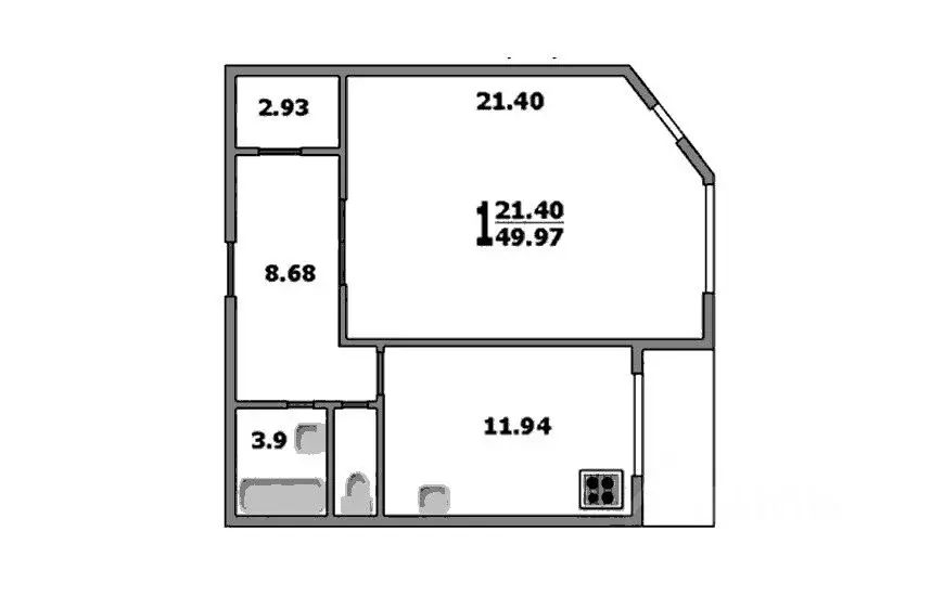 1-к кв. Москва ул. Кедрова, 5К1 (52.0 м) - Фото 2