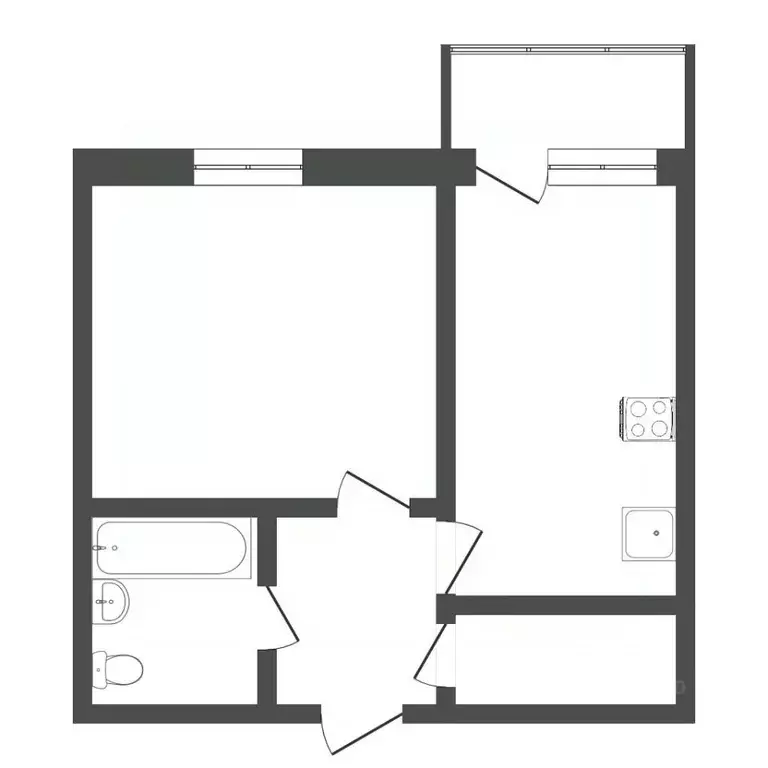 1-к кв. Тюменская область, Тюмень ул. 50 лет Октября, 57А (37.2 м) - Фото 1