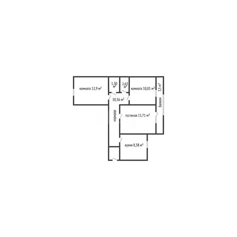 3-комнатная квартира: Губкин, Преображенская улица, 6Б (62 м) - Фото 2