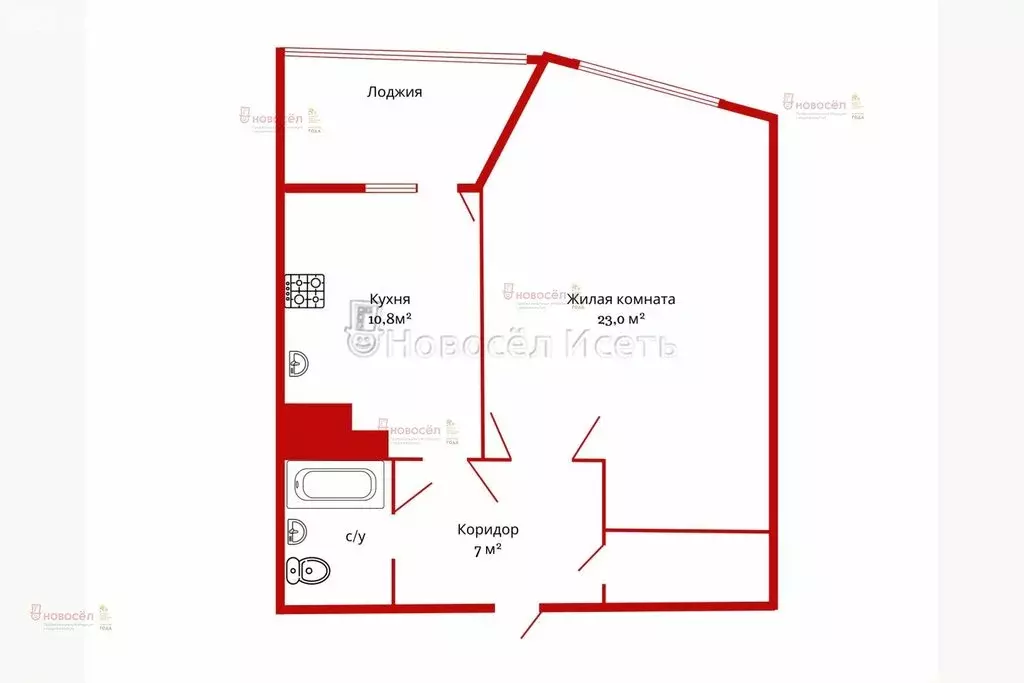 1-комнатная квартира: Екатеринбург, улица Краснолесья, 24 (47 м) - Фото 0