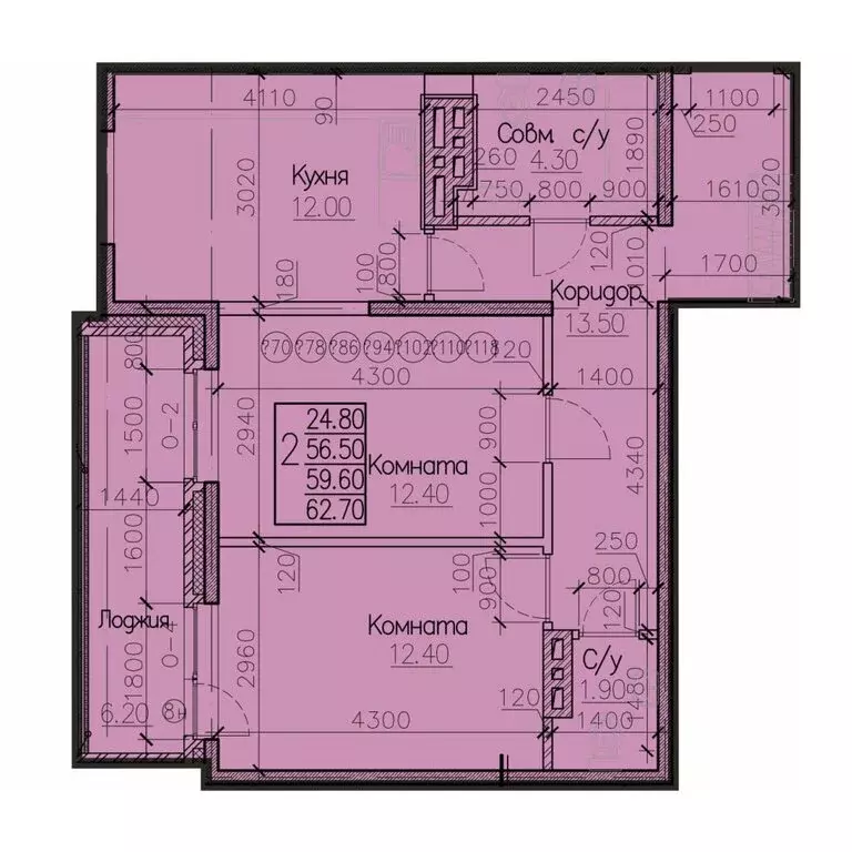 2-комнатная квартира: Иркутск, улица Освобождения, 134 (59.6 м) - Фото 0