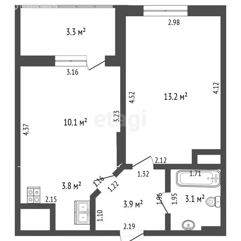 1-комнатная квартира: Нижегородская обл., Кстовский округ, д. ... - Фото 1