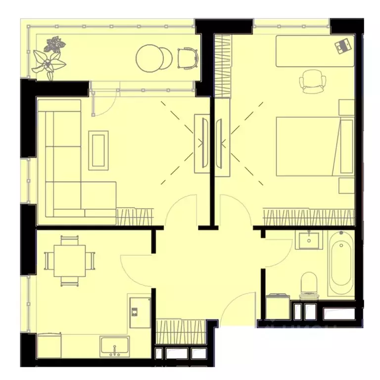 2-к кв. Приморский край, Уссурийск Комсомольская ул., 103 (55.6 м) - Фото 1