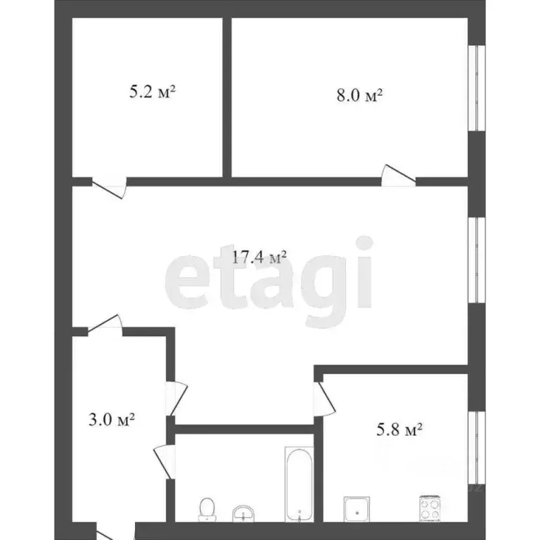 2-к кв. Челябинская область, Челябинск просп. Победы, 153 (44.5 м) - Фото 2