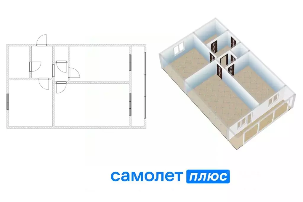 3-к кв. Кемеровская область, Кемерово ул. 1-я Линия, 2А (55.5 м) - Фото 1