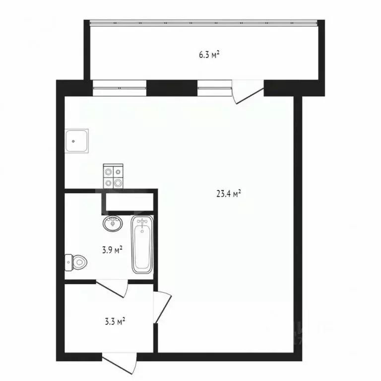 Студия Тюменская область, Тюменский муниципальный округ, д. Патрушева ... - Фото 2