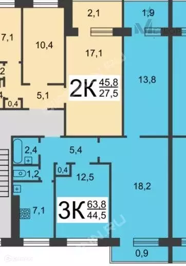 Продаётся 3-к квартира, 64 м - Фото 1