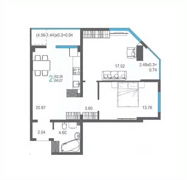 2-к кв. Крым, Ялта ул. Кирова, 155Ак1 (64.07 м) - Фото 1