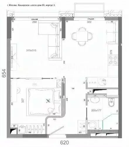 1-к кв. Москва Каширское ш., 65к3 (40.0 м) - Фото 2