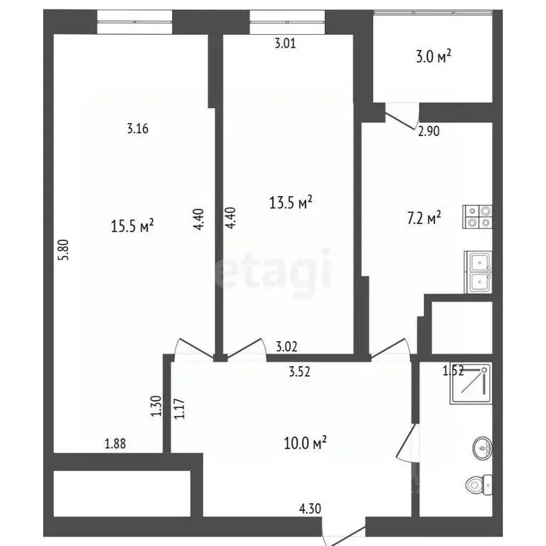 2-к кв. Нижегородская область, Нижний Новгород д. Анкудиновка, ул. ... - Фото 2