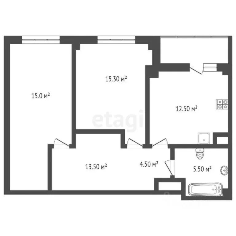 2-к кв. Самарская область, Самара ул. Карла Либкнехта, 8 (67.0 м) - Фото 1