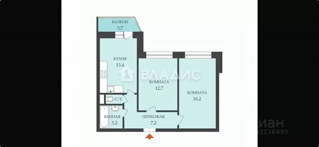 2-к кв. Санкт-Петербург просп. Наставников, 47К1 (54.2 м) - Фото 2