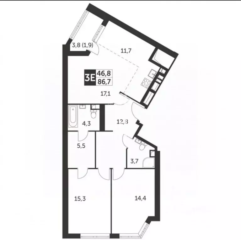 3-к кв. Москва ул. Академика Волгина, 2К1 (86.7 м) - Фото 1